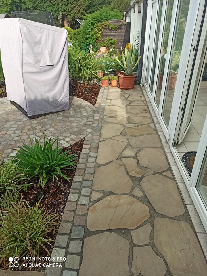 Haus Garten Umgestaltung Naturstein